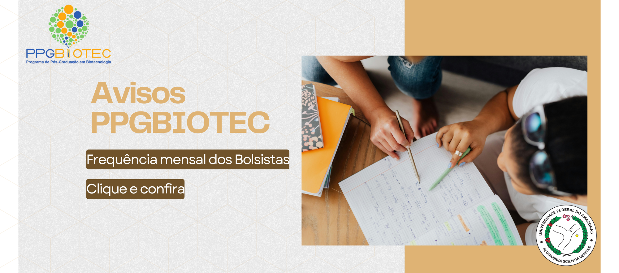 Aviso sobre frequencia dos bolsistas